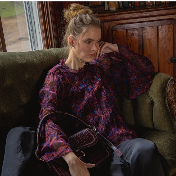 Cleobella Tops - Cleobella Ines Retrograde Chiffon blouse
